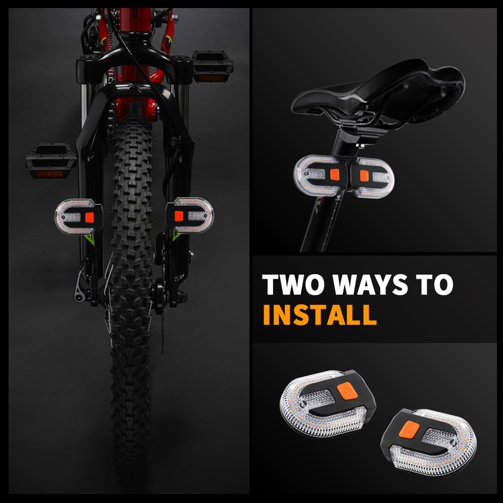 Bike Tail Light with Turn Signal, Split Bicycle Rear Lights, USB Rechargeable Turn Signal Bike Taillights for Cycling, Cyclist Safety Warning Bike Light 5 Mode (Only One Remote Control)