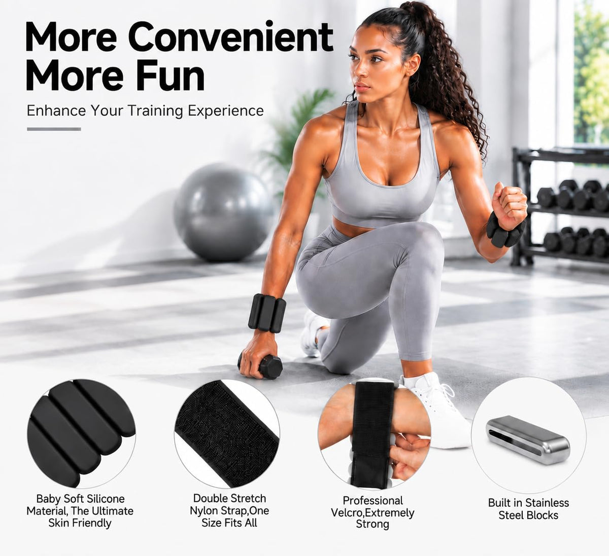 Adjustable Ankle Weights,Wrist Weights for Women & Men,Set of 2 (1Lb Each),Perfect for Walking,Running,Yoga,Pilates,Gym,Strength Training. Weighted wristbands are designed for home gym workouts