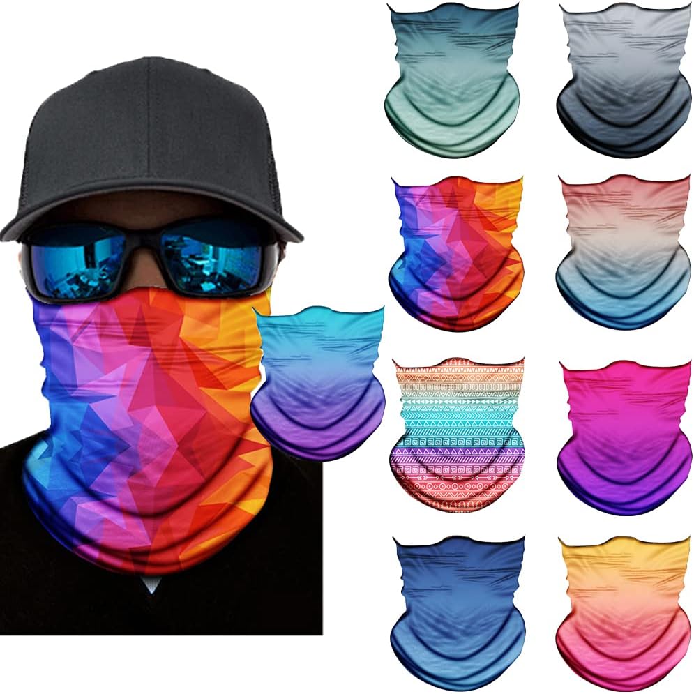 Neck Gaiter Mask,Bandana Gator Face Cover Mask Sun UV Protection,Neck Warmer Balaclava,Tube Face Scarf,Headband for Outdoor