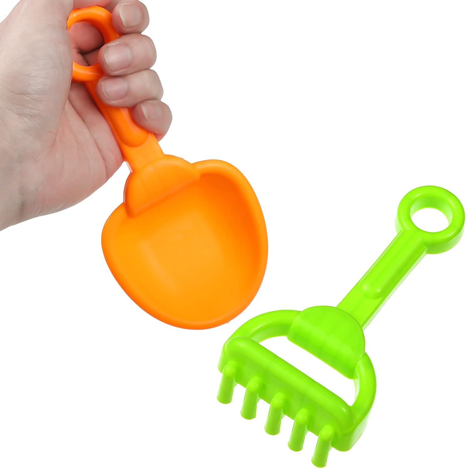 Skylety 8 Pcs Sand Shovels for Kids Beach Toys Plastic Rake Sifter,None | 4 Tool Styles for Sandbox Play, Plastic with Hanging Holes, Lightweight Summer Outdoor, Portable Travel Beach Essentials