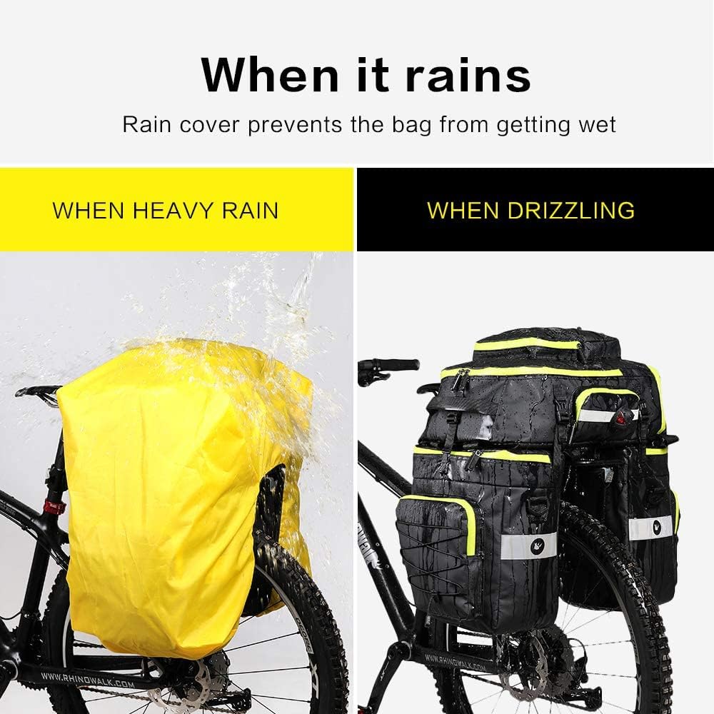 Rhinowalk Bike Pannier Bag Set for Bicycle Cargo Rack Saddle Bag Shoulder Bag Laptop Pannier Rack Bicycle Bag Professional Cycling Accessories 3 in 1