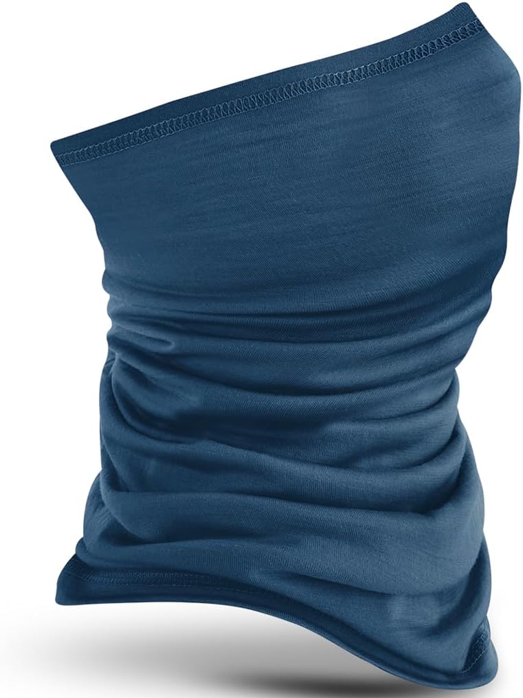 Merino Wool Neck Gaiter - 100% Merino Wool Mask, Breathable Quick-Dry Warmer for Skiing, Hiking and Outdoor Activities