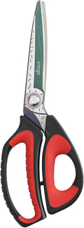 LIVINGO 10" Heavy Duty Multipurpose Shears for Shop & Garden (Red/Black)