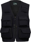 AOTORR Mens Outdoor Work Safari Cargo Photo Travel Fishing Vests for Men with Multi-pockets