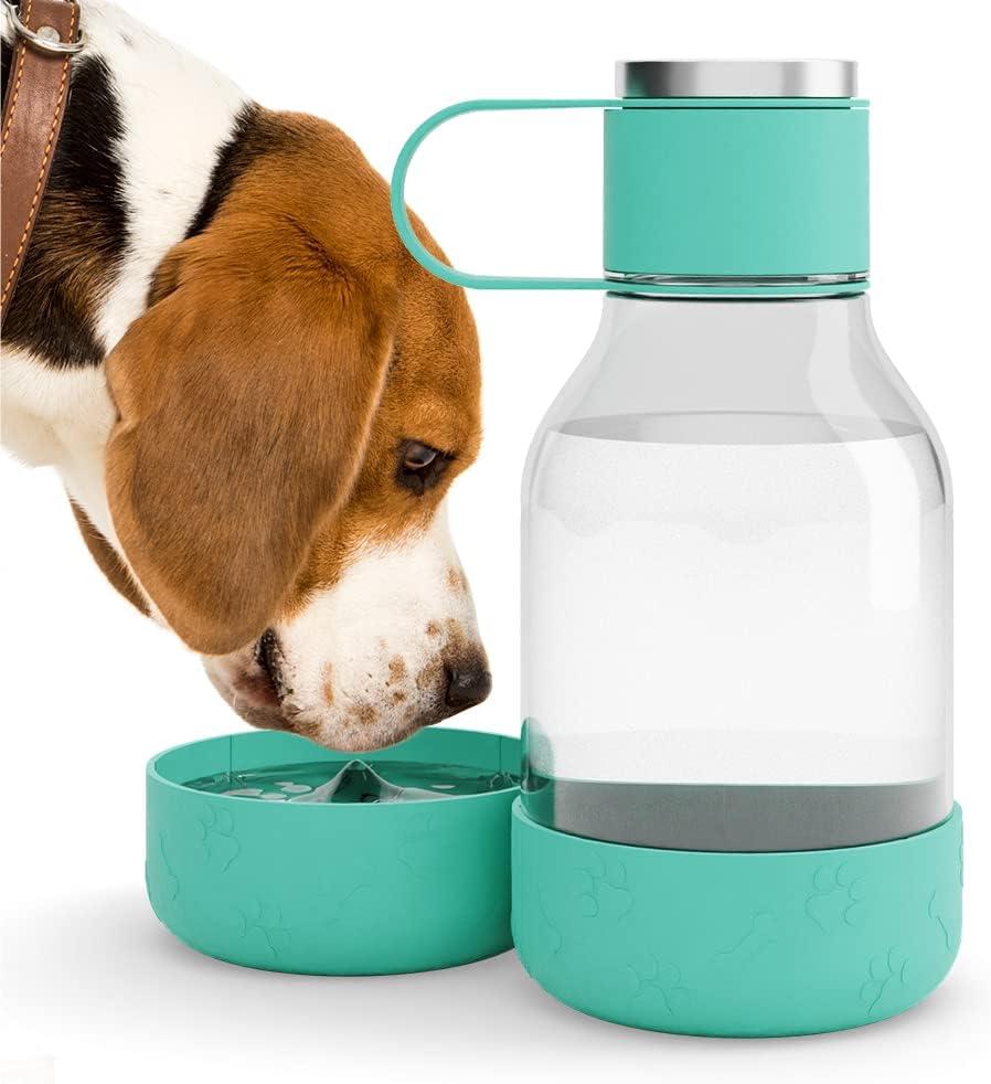 Asobu Tritan Water Bottle with Dog Bowl Attached 50 Ounces (Burgandy)