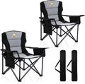 Colegence Oversized Heavy Duty Camping Chairs, 2 Pack, 450 lb, Black