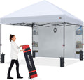 ABCCANOPY 10x10 Heavy Duty Pop Up Canopy Tent with Storage Sidewall, White