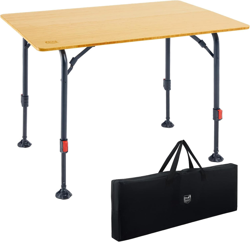 TIMBER RIDGE Bamboo Folding Camping Table, Portable RV Picnic Table