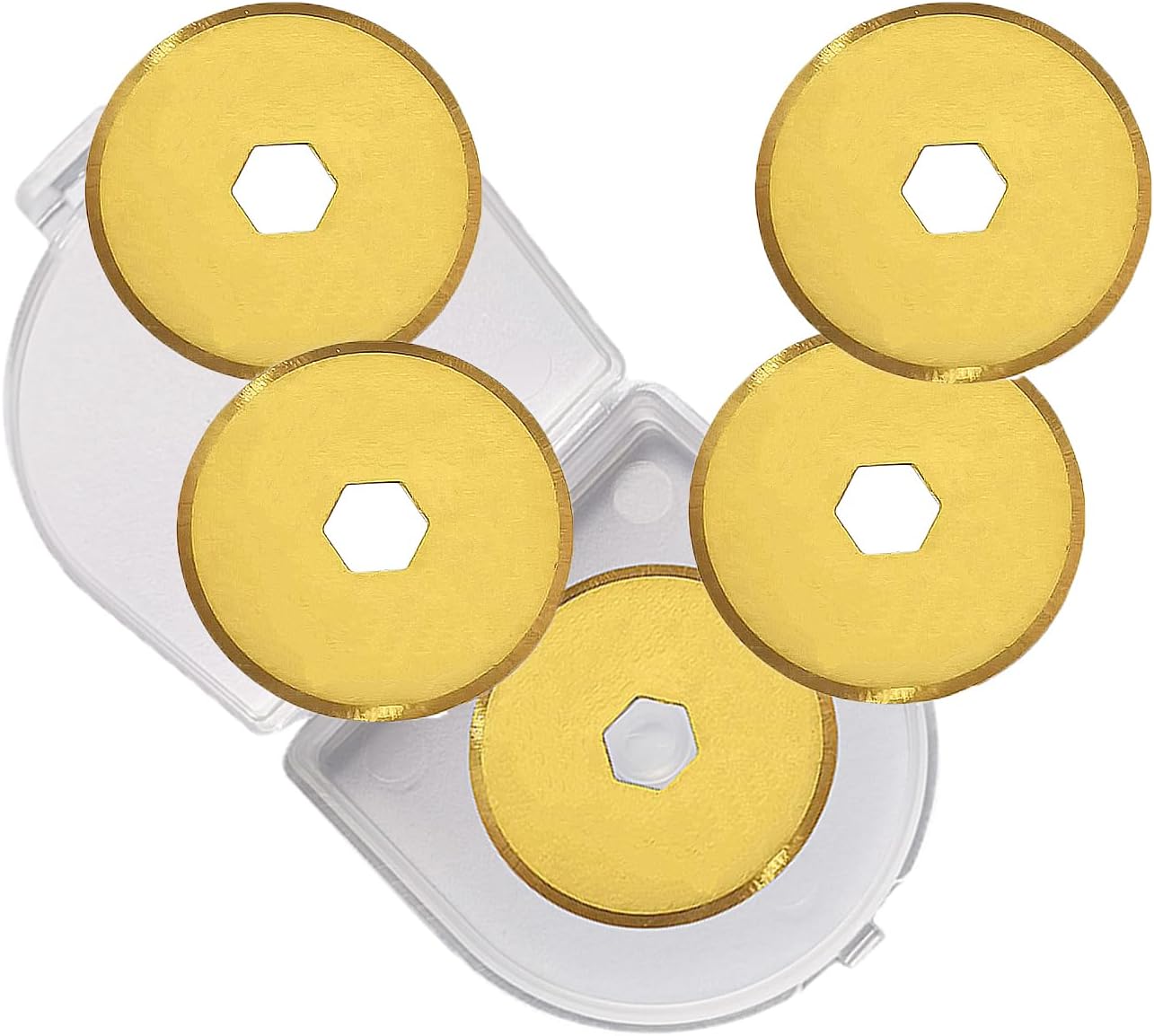 60mm Rotary Cutter Blades 5-Pack Titanium Replacement Blades Fits Fiskars, OLFA,Martelli,Dremel,Truecut,DAFA for Quilting Scrapbooking Sewing Arts & Crafts Sharp and Durable Cutter Blade for Fabric