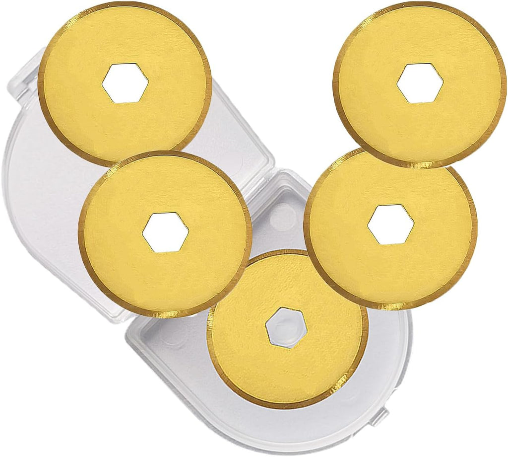60mm Rotary Cutter Blades 5-Pack Replacement Blades Fits Fiskars, OLFA,Martelli,Dremel,Truecut,DAFA for Quilting Scrapbooking Sewing Arts & Crafts Sharp and Durable Cutter Blade (silver)