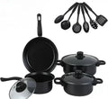 12-Piece Non-Stick Maifan Stone Cookware Sets with Pots, Pans & Lids Set