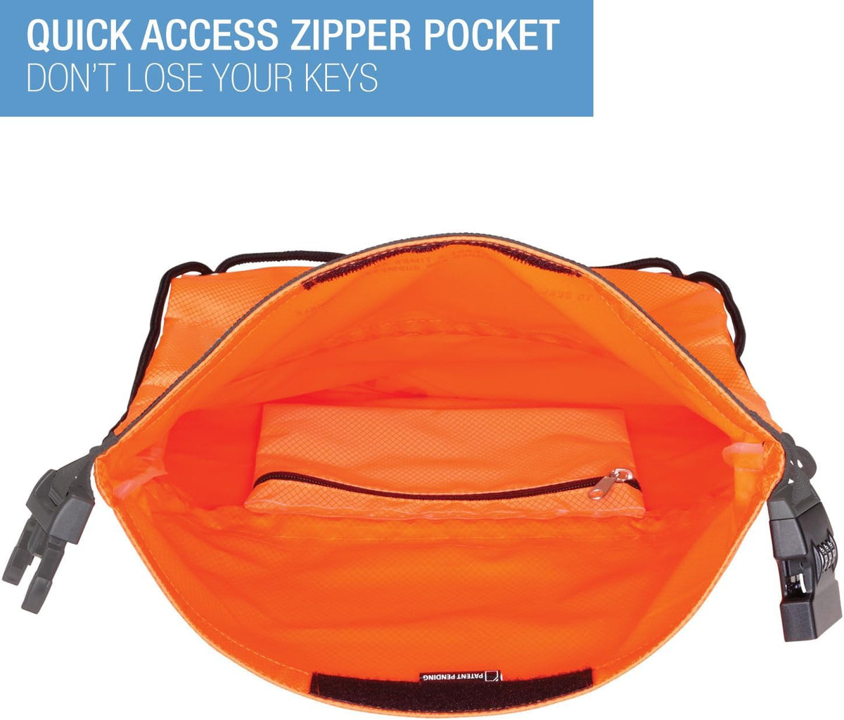 Lewis N. Clark WaterSeals Locking Backpack | Waterproof Bag | Anti-Theft Combination Lock | For Men & Women | Orange