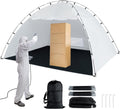Siebwin 10x10x6.2ft Spray Paint Tent, Mesh Screen & Windproof Hooks, White