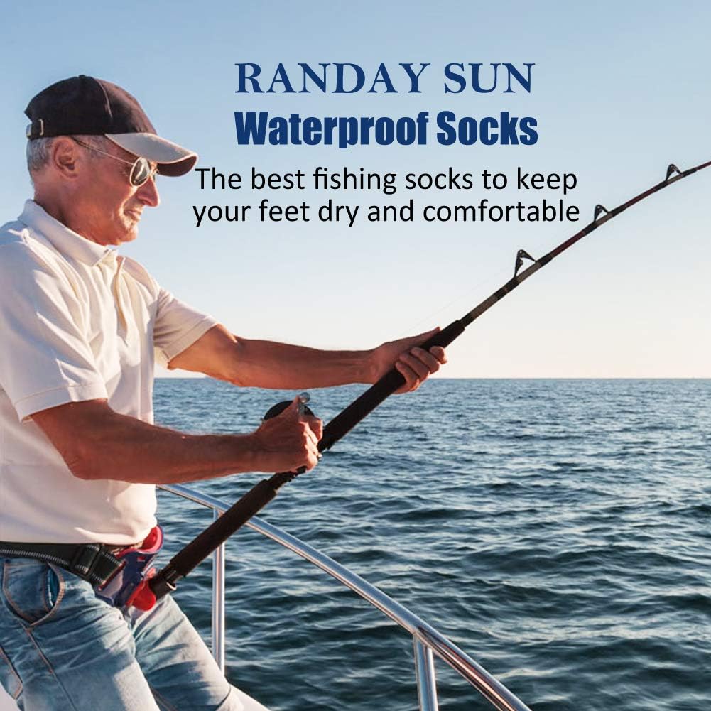 RANDY SUN Waterproof Breathable Socks, [SGS Certified] Unisex Skiing Trekking Hiking Wading Trail Socks