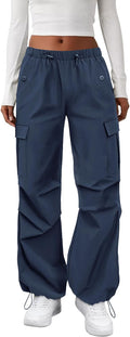 COPYLEAF Cargo Pants Women Parachute Baggy Hiking Pants with Pockets Travel