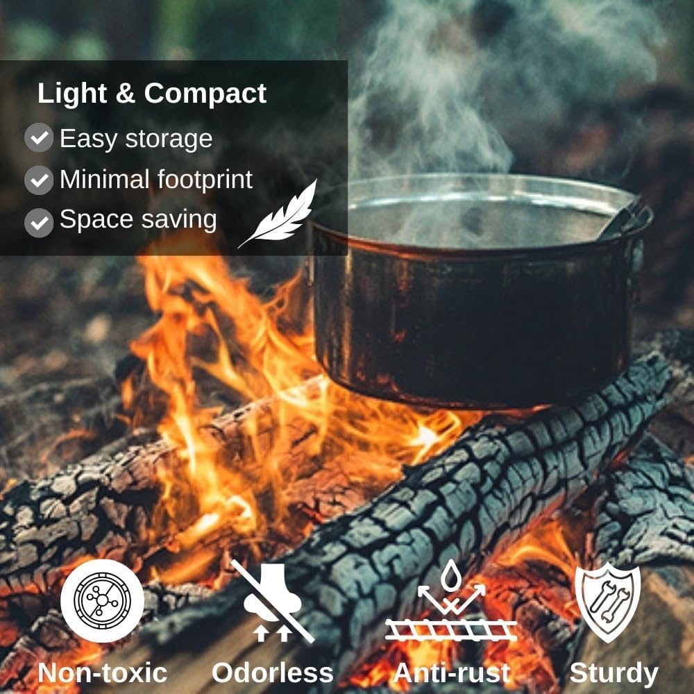 BeGrit Stainless Steel Camping Cookware Pot and Pan Set for Backpacking