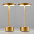 PUSU Rechargeable Table Lamps Set of 2, Gold Cordless Portable Desk Lamp