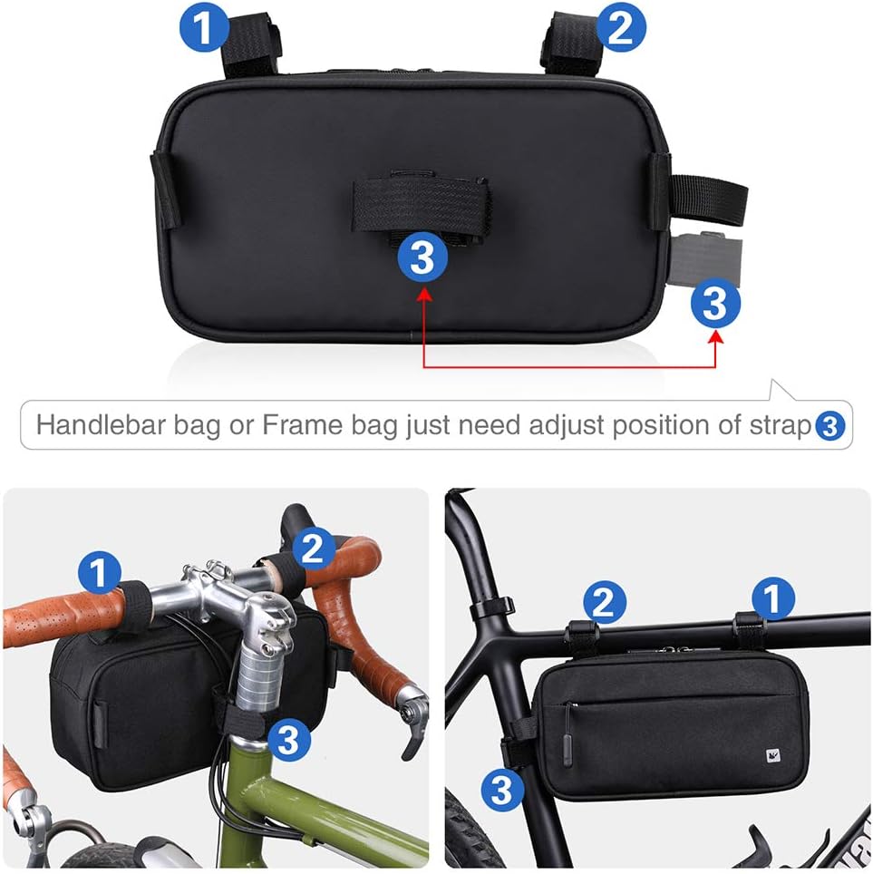 Rhinowalk Bike Handlebar Bag, Multifunctional Waterproof Mountain Bike Crossbar Front Bag Road Bike Basket Bicycle Frame Bag Waist Shoulder Bag Bicycle Bag Professional Cycling Accessories