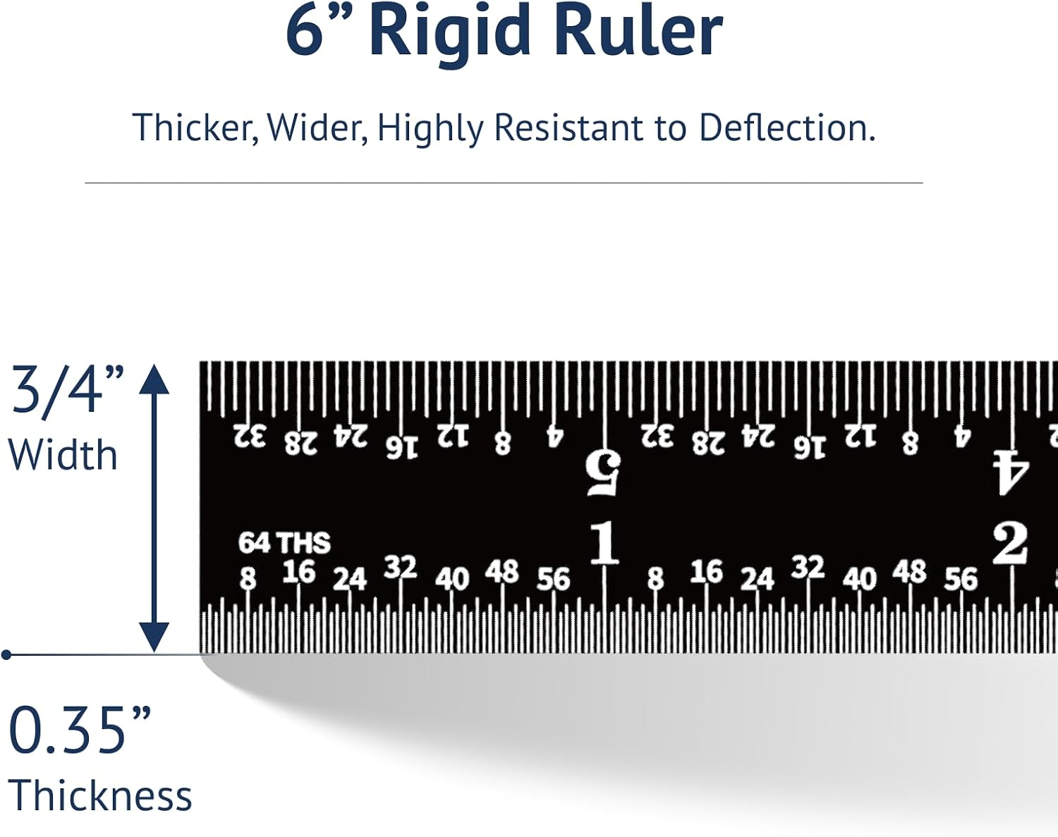 PEC Tools 6" Metal Rule, Designed for High-Accuracy Industrial Environments, Made in USA