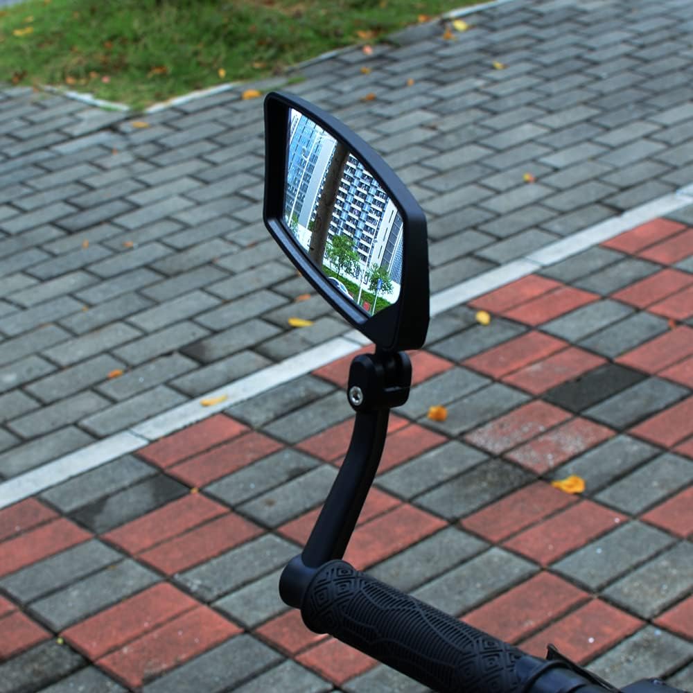 BriskMore Handlebar Bike Mirror - HD Blast-Resistant, Adjustable Rotatable Rearview Mirror for Left Side Bicycle