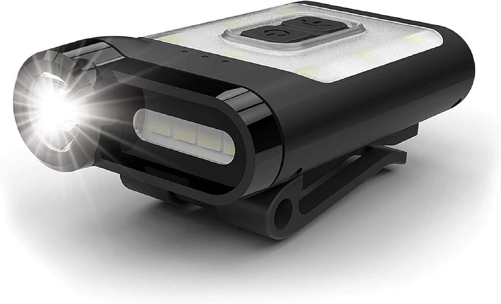 Claymore Capon 65A+ Black Ultra-Light Clip-On Cap Light – USB-C Rechargeable 230LM LED Compact Headlamp | 3 Modes IP54 Water-Resistant Up to 19 Hrs Runtime for Camping, Running, Outdoor
