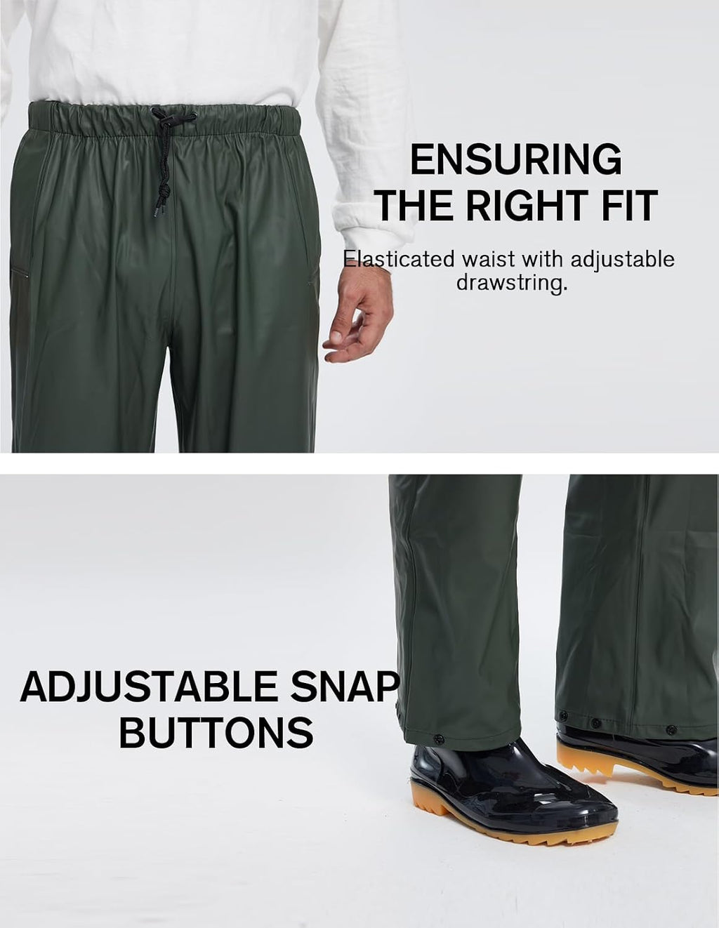 TOWN&FIELD Rain Suits for Fishing Waterproof Rain Gear for Men Women Heavy Duty Rain Coat Jacket with Pants/Overalls