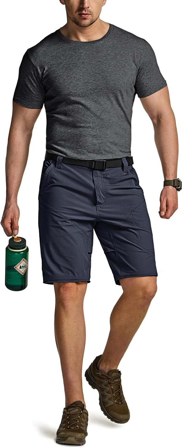 CQR Men's Convertible Cargo Tactical Pants, Water Resistant Outdoor Hiking Pants, Zip Off Lightweight Stretch Work Pants