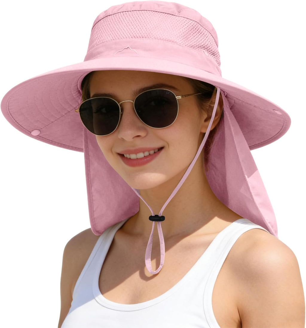 ZOORON Sun Hats for Men Women Fishing Hat with Neck Flap UPF 50+ Wide Brim