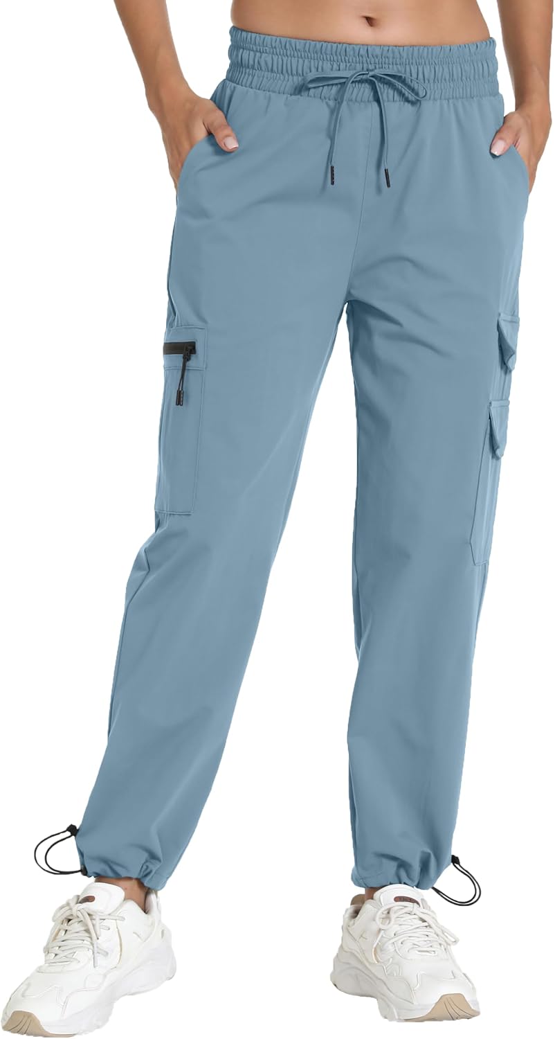 Quick Dry Women's Hiking Cargo Pants With 5 Pockets Lightweight Joggers