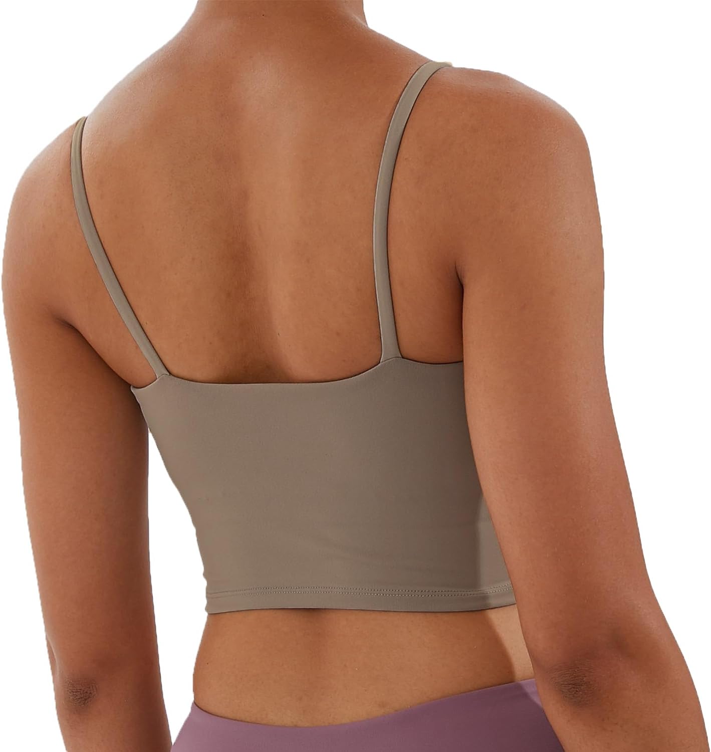 Women's Strappy Stretch Sports Bra Longline Yoga Tank Top Fitness Bra Workout Camisole Crop Tops for Teen Girl