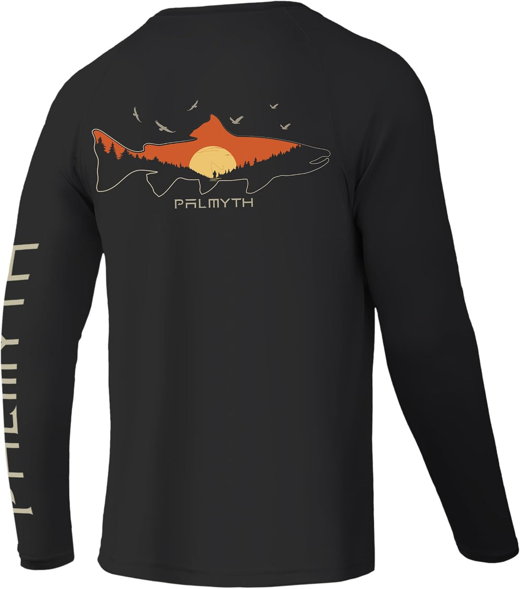 Palmyth Fishing Shirts for Men Long Sleeve UPF 50+ T Shirt Sun Protection