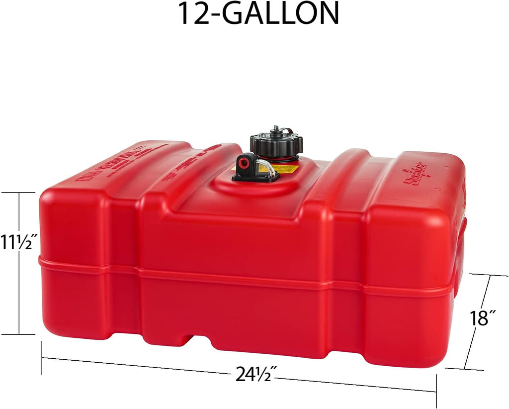 Scepter 12 Gallon Portable Marine Gas Can, Large Capacity Boat Fuel Tank