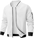 Wizoat Mens Casual Jacket Loose Fit Lightweight Jacket Varsity Bomber Jacket with Zipper