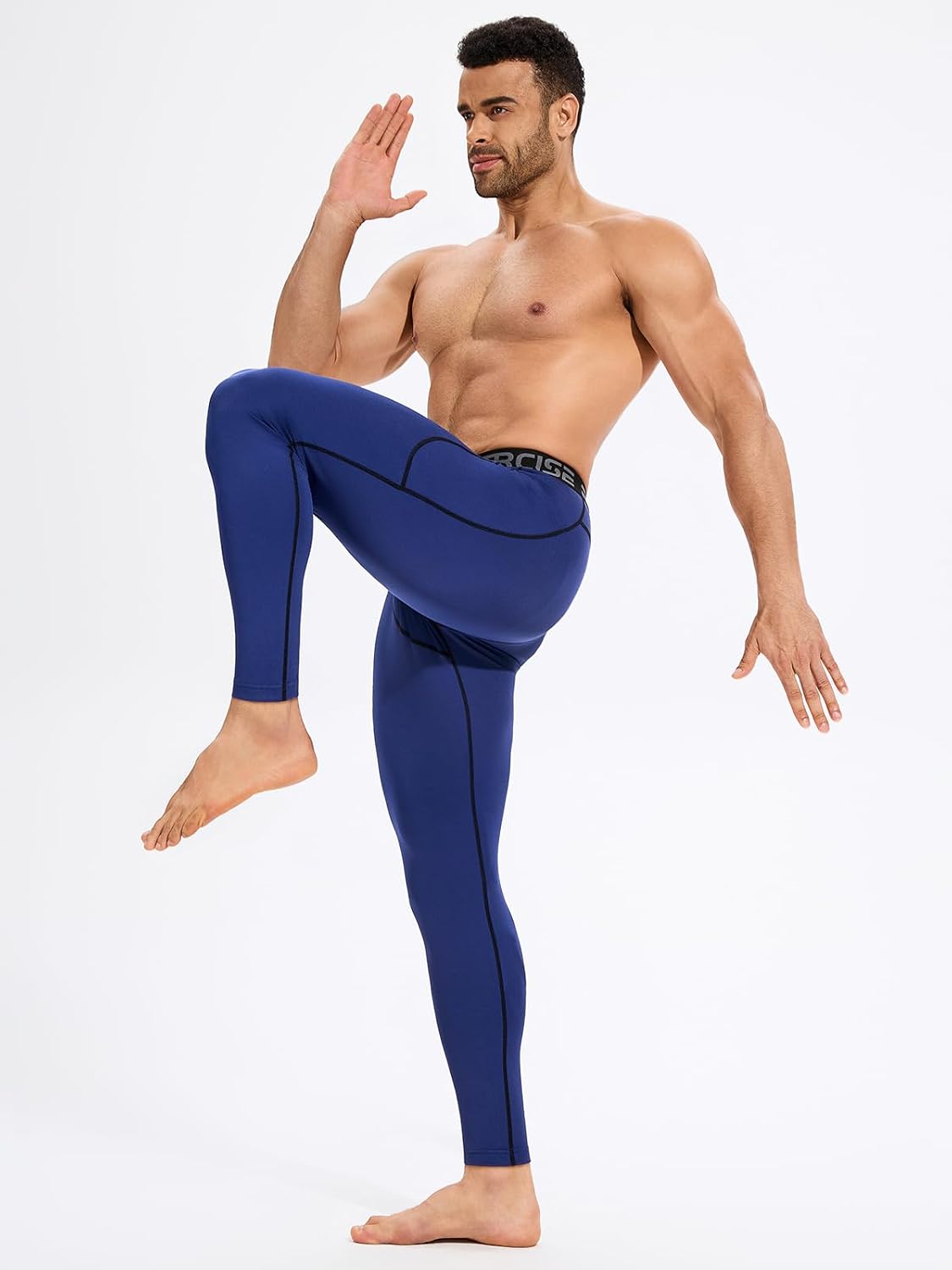 4 Pack Men’s Compression Pants Running Tights Workout Leggings for Men Athletic Base Layer Bottoms with Pockets