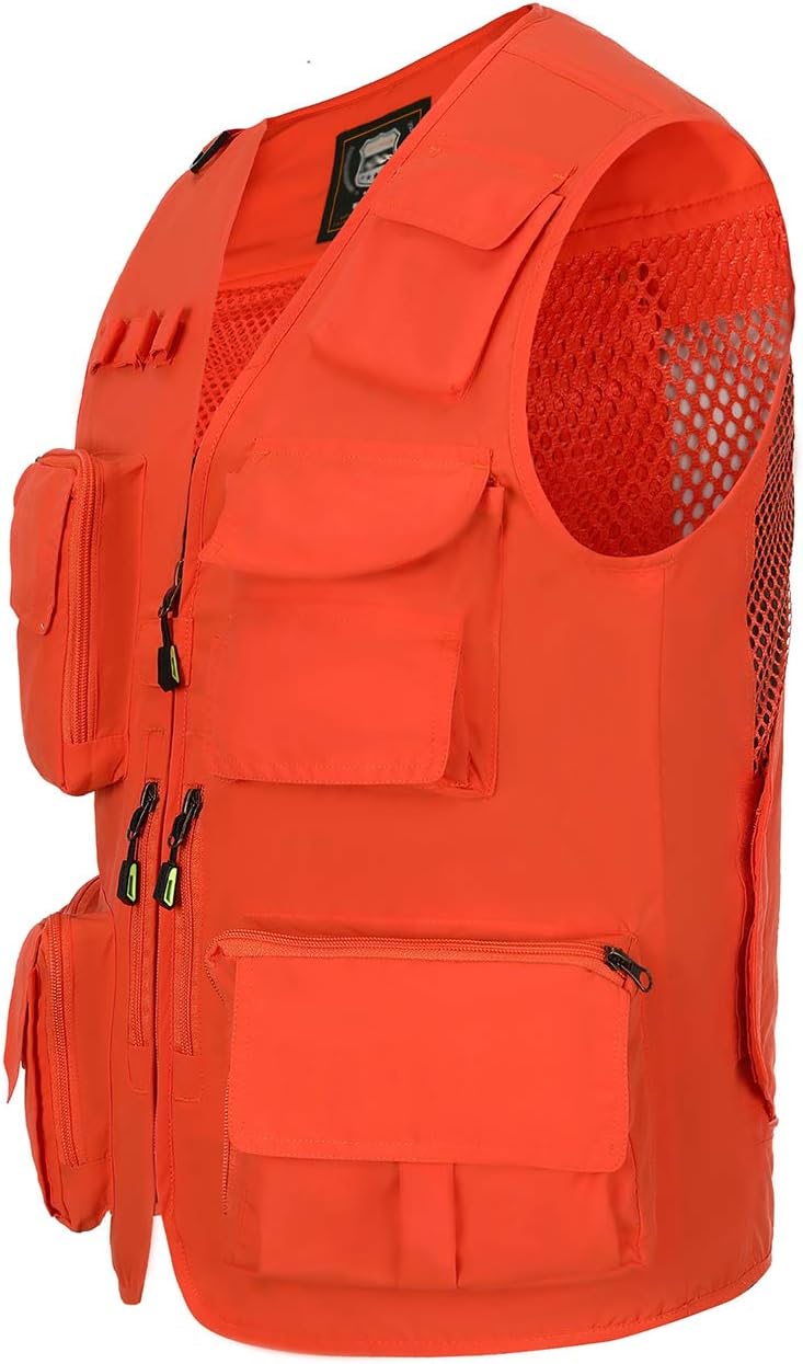 Hbufnha Outdoor Fishing Hunting Vest Multi Pockets Work Cargo Jacket
