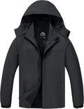 ELLSWOS Men's Lightweight Waterproof Rain Jacket with Detachable Hood