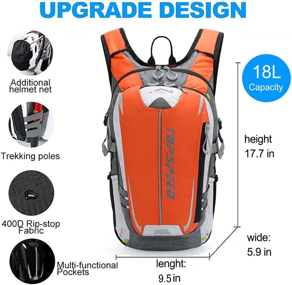 INOXTO Hydration Pack Backpack，18L Hydration Pack Lightweight Water Backpack with 2L Water Bladder Bag Daypack for Hiking Running Cycling Camping Hunting for Women Men