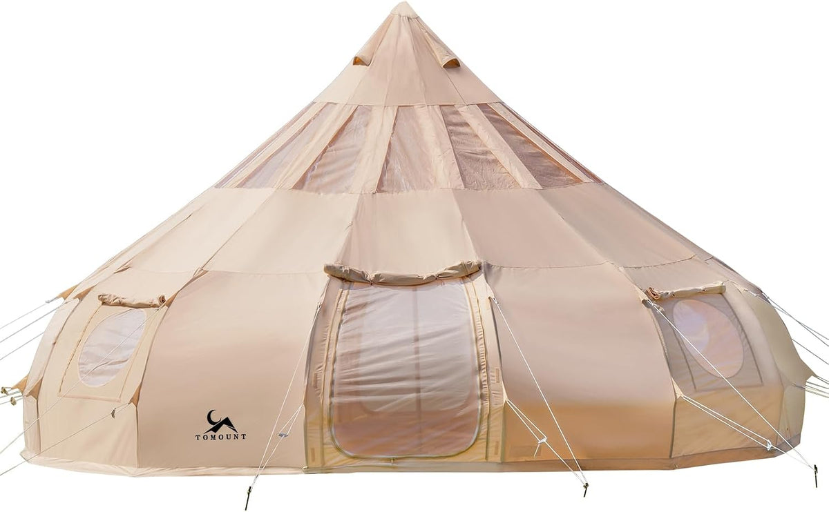 TOMOUNT Canvas Tent with Rainfly Stove Jack Glamping Yurt TPU Roof