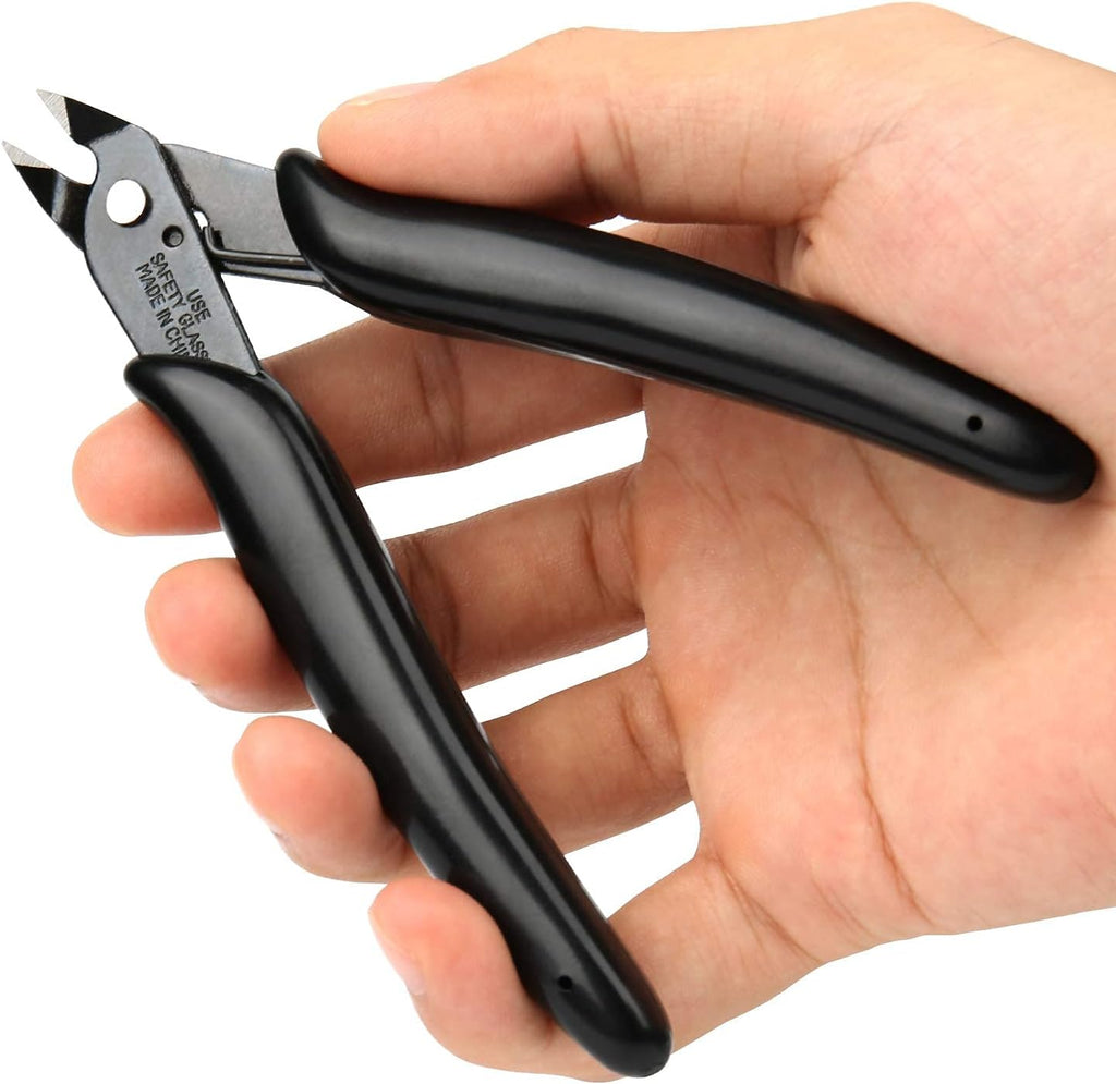 10 Pack Small Wire Cutters for Jewelry Making 5 Inch Model Nippers Filament 3d Print Snips Zip Tie Flush Cutter for Soft Copper Wire, Crafts, Floral, Electronics, Black