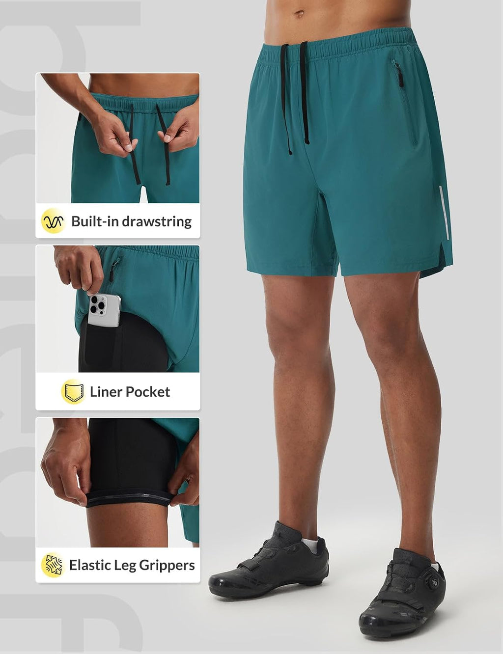 baleaf Men's Padded Bike Shorts Mountain Cycling Loose-fit