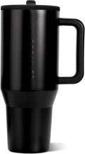HydroJug Traveler 40oz, Insulated Tumbler with Handle & Straw, Black