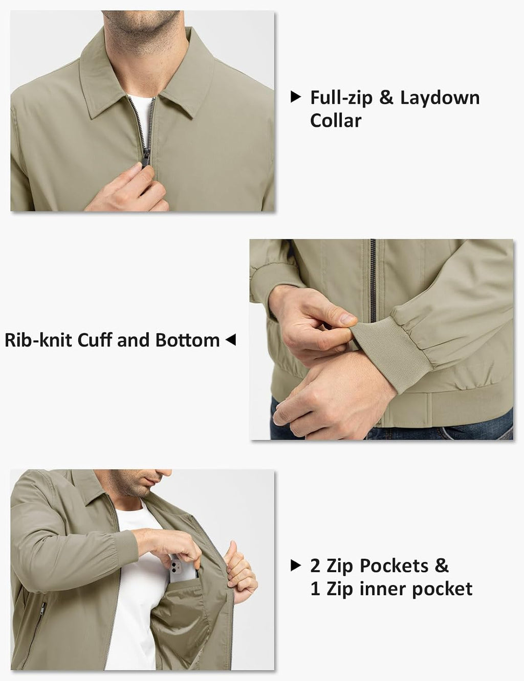 TBMPOY Mens Lightweight Jackets Casual Stylish Windbreakers for Men Light Track Jacket Laydown Collar Fall Golf Coats
