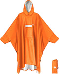 ANYOO Hooded Rain Poncho for Adult Waterproof Lightweight Raincoat