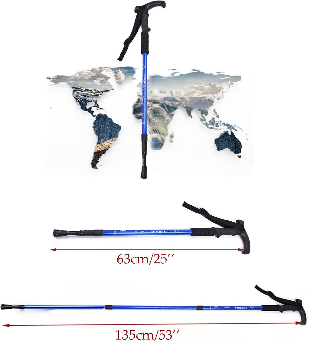 ThreeH Walking Sticks Lightweight Trekking Poles T Anti-Slip Handle Design Adjustable Walking Cane for Travel Hiking Climbing Senior Men Women