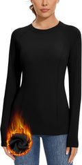 WOWENY Thermal Shirts for Women Fleece Long Sleeve Base Layer Top Winter