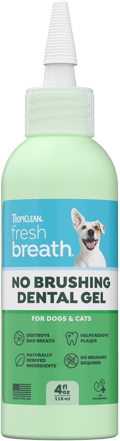 TropiClean Clean Teeth Gel for Dogs | Dog Dental Care | Dog Toothpaste | Breath Freshener | Easy Teeth Cleaning | Made in the USA | 2 oz