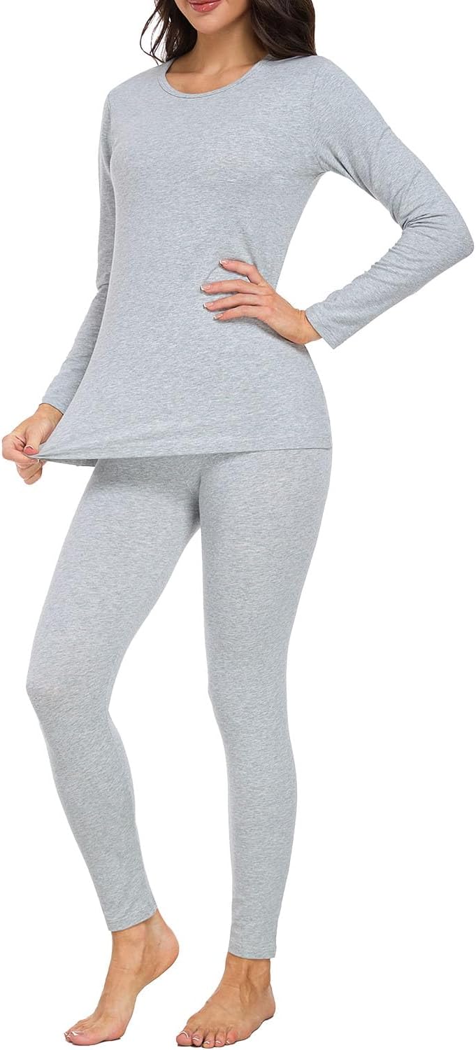 wirarpa Women's Cotton Thermal Underwear Set Long Johns Base Layer Set