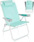 SUNNYFEEL Tall Beach Chair for Adults, High Back High Seat Folding Chairs