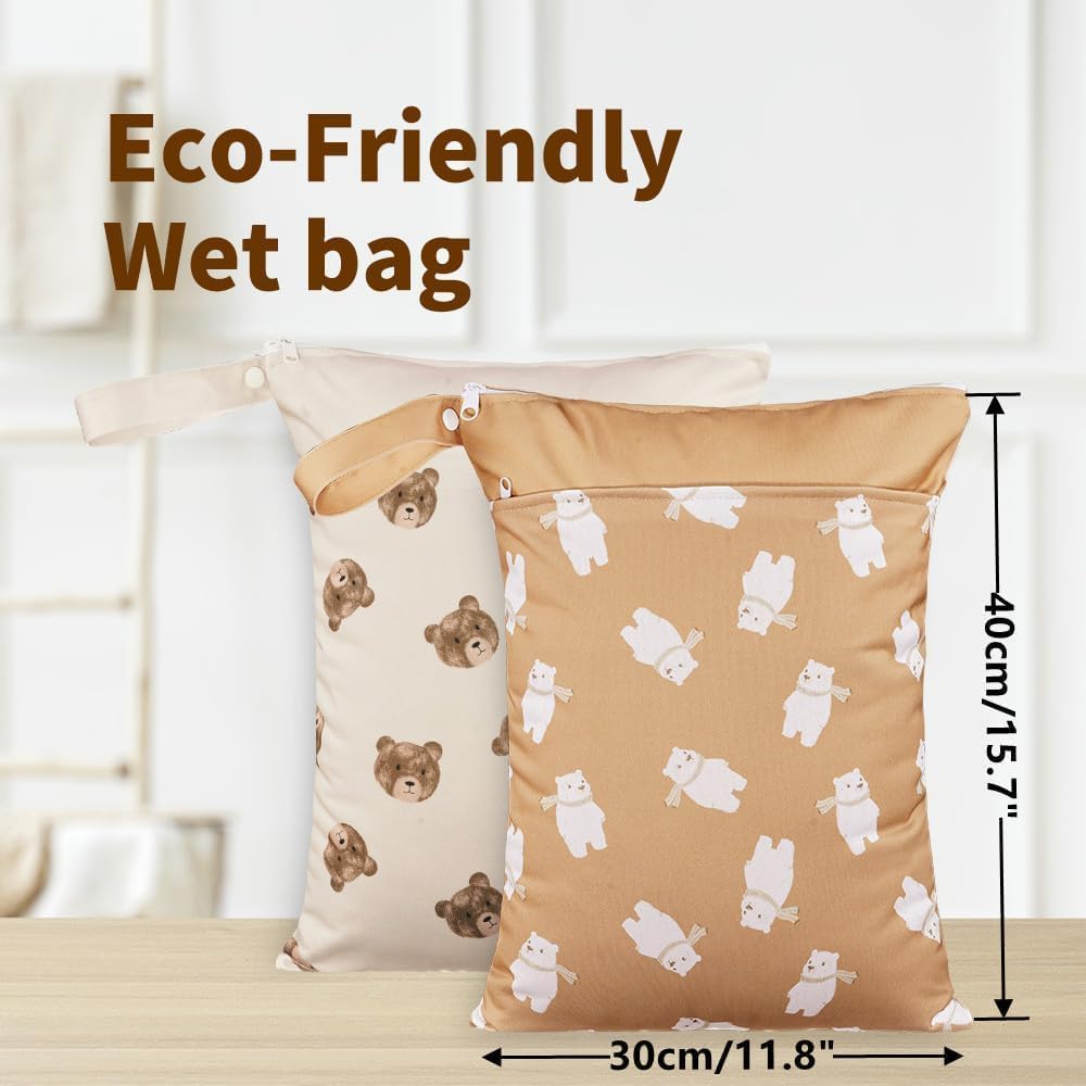 Waterproof Wet Dry Bags with Two Zippered Pockets and Handle