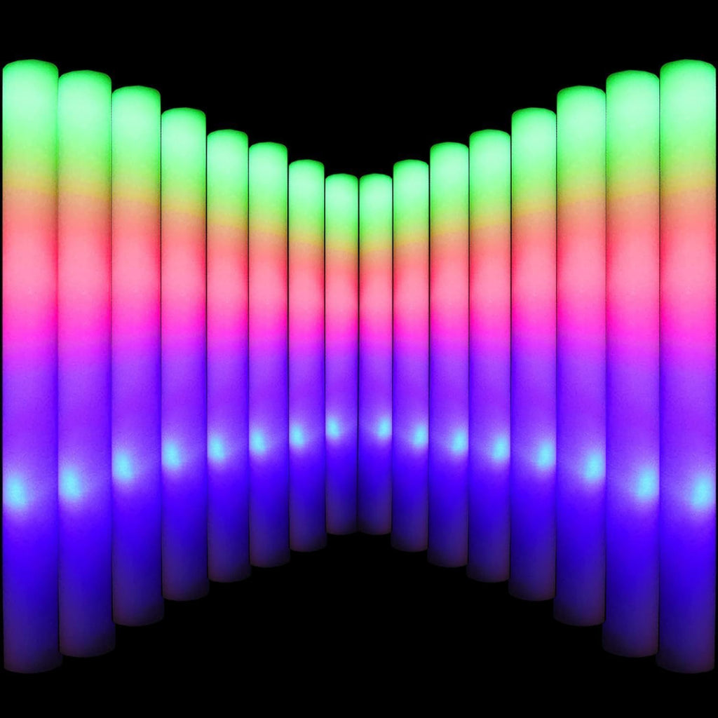 LifBetter Light Up Glow Sticks Bulk, LED Foam Sticks in The Dark with 3 Modes Flashing Led Foam Multicolor Batons Light up Party Favors for Birthdays, Weddings, Concerts, Festivals (68pcs)